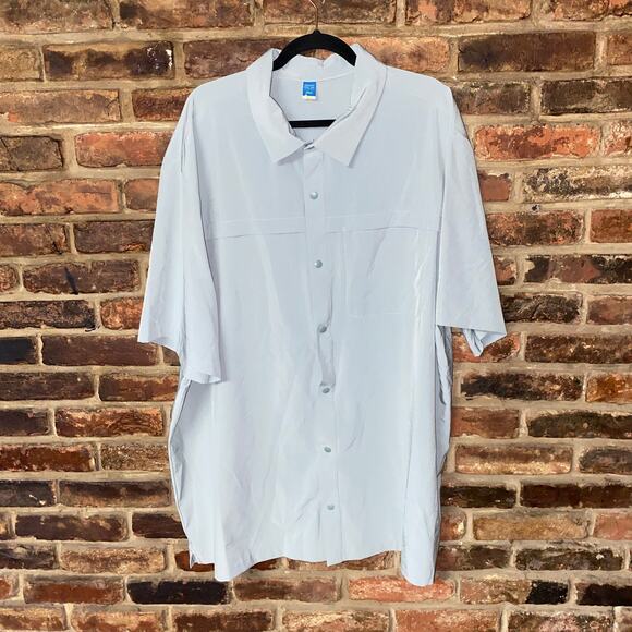 Old Navy Stretch Tecn Go-Dry Cool Short Sleeve Snap Button Shirt Size XXXL Tall - Picture 1 of 6